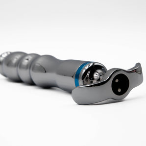 Hidden Treasure – Luxe Ribbed Metal Vibrator with Handle and 10 Vibrating Modes