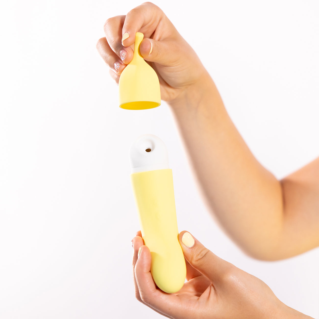Banana Cream Dual-Ended Vibrator | Air Pulse & G-Spot | Travel Toy Like a Kitten Banana Cream Dual-Ended Vibrator | Air Pulse & G-Spot | Travel Toy Like a Kitten