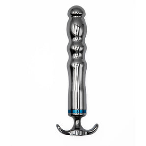 Hidden Treasure – Luxe Ribbed Metal Vibrator with Handle and 10 Vibrating Modes
